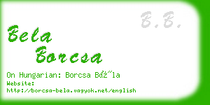 bela borcsa business card